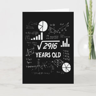 54 Year Old Bday Math Teacher 54th Birthday Gift Card