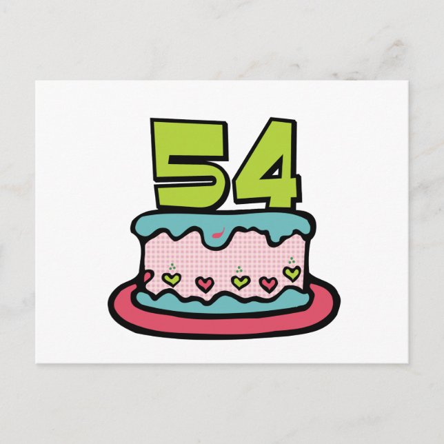 54 Year Old Birthday Cake Postcard (Front)