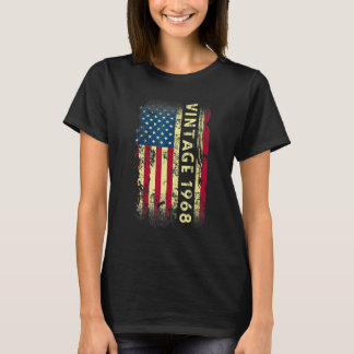 54 Year Old   Vintage 1968 American Flag 54th Birt T-Shirt