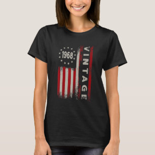54 Year Old Vintage 1968 American Flag 54th Birth T-Shirt