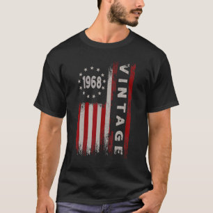 54 Year Old Vintage 1968 American Flag 54th Birth T-Shirt