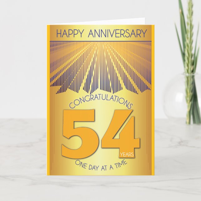 54 Year Sober Anniversary | Golden Ray 12 Step Card (Front)