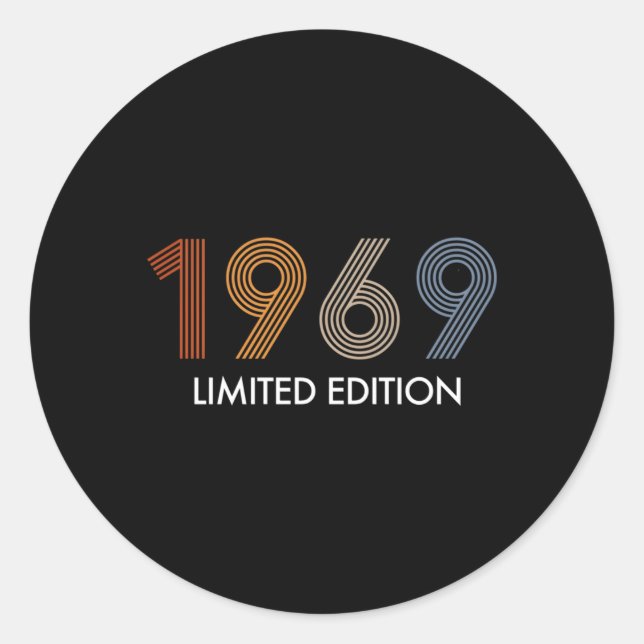 54 Years 1969 54Th Classic Round Sticker (Front)