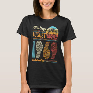 54 Years Old Birthday  Vintage August 1969 Women M T-Shirt