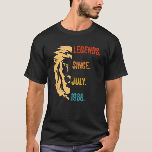 54 Years Old  Legend Since July 1968 54thbirthday T-Shirt (Front)