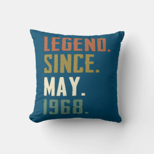 54 Years Old Legend Since May 1968 54th birthday Cushion