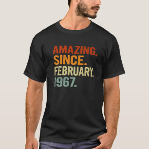 54 Years Old Retro Birthday Gift Amazing Since Feb T-Shirt