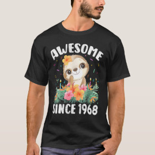 54 Years Old Sloth Lover Awesome Since 1968 54th B T-Shirt