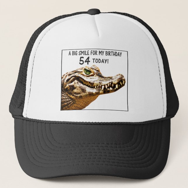 54th Birthday Alligator Smile Trucker Hat (Front)