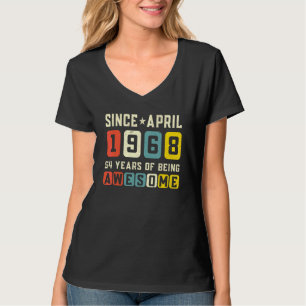 54th Birthday Awesome Since April 1968 Vintage T-Shirt