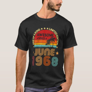 54th Birthday Awesome Since June 1968 Vintage T-Shirt