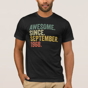 54th Birthday Awesome Since September 1968 54 Year T-Shirt