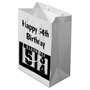54th Birthday Black Odometer Medium Gift Bag