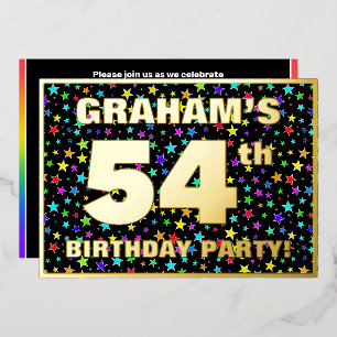 54th Birthday Party — Fun, Colourful Stars Pattern