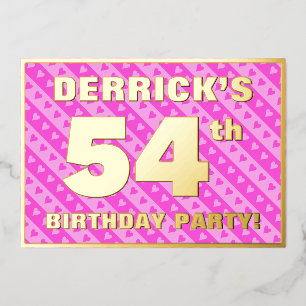 54th Birthday Party — Fun Pink Hearts and Stripes