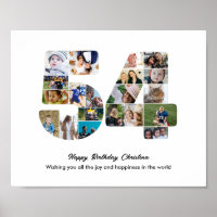 54th Birthday Party Number 54 Photo Collage