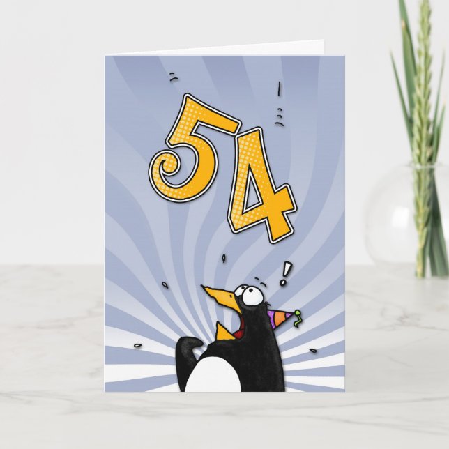 54th Birthday - Penguin Surprise Card (Front)