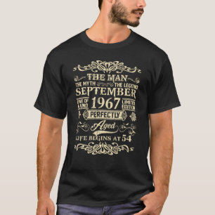 54th Birthday The Man Myth Legend September 1967 T-Shirt