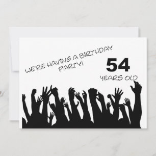 54th party invitation with cheering crowds
