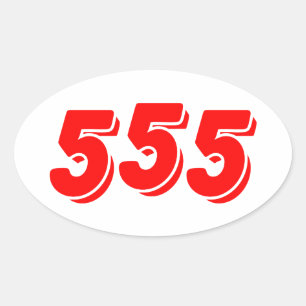555 OVAL STICKER