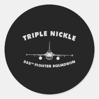 555Th Fighter Squadron The Triple Nickle Classic Round Sticker