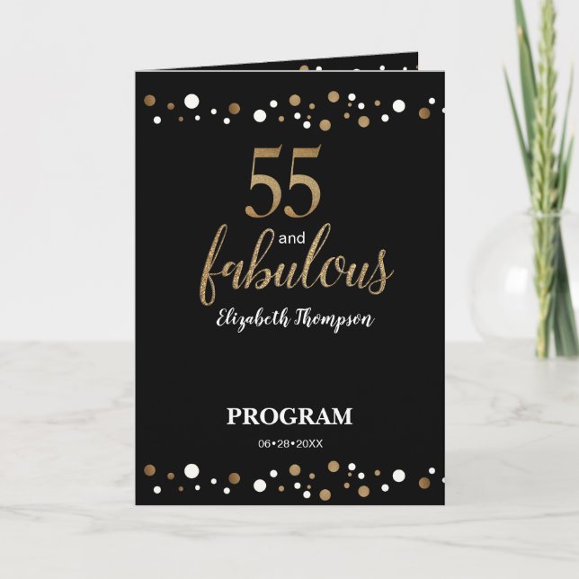 55 and fabulous fiftieth Birthday Program Programme (Front)