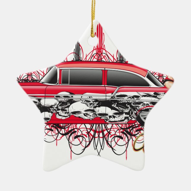 55 chevy car.jpg ceramic tree decoration (Front)