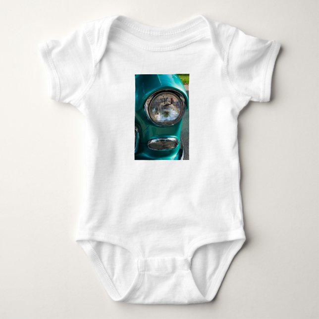 55 Chevy Headlight Baby Bodysuit (Front)