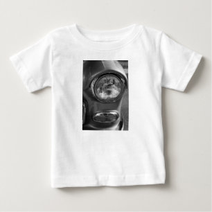 55 Chevy Headlight Grayscale Baby T-Shirt