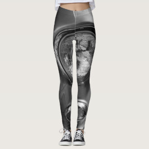55 Chevy Headlight Grayscale Leggings