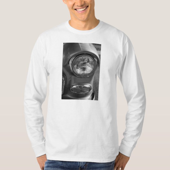 55 Chevy Headlight Grayscale T-Shirt (Front)