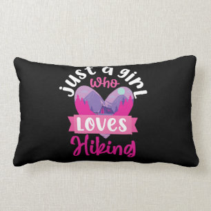 55.Hiking Just A Girl Who Loves Hiking Lumbar Cushion
