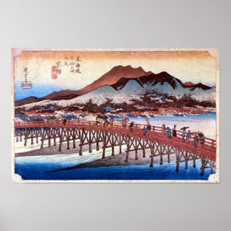 55. Sanjō Ōhashi, Hiroshige, Ukiyo-e Poster