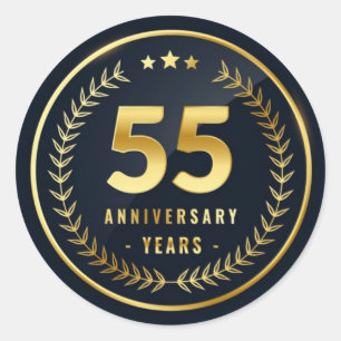 55 Year Anniversary Classic Round Sticker