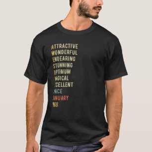 55 Year Old Funny 55th Birthday Awesome since Janu T-Shirt