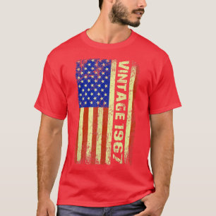 55 Year Old Gifts Vintage 1967 American Flag 55th T-Shirt