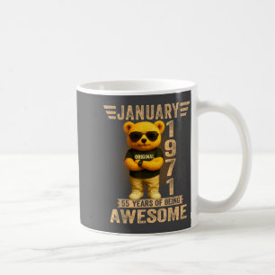 55 Year Old January 1971 Teddy Bear 55th Birthday  Coffee Mug