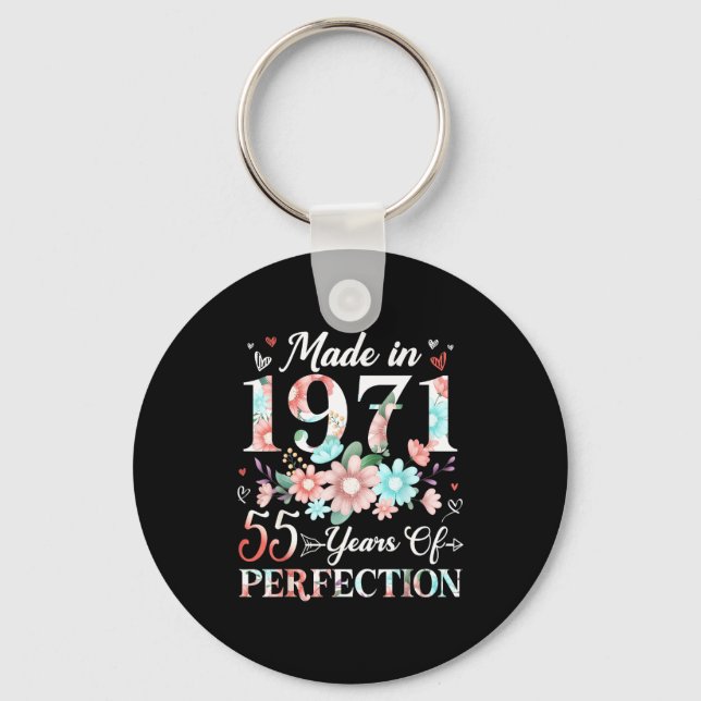 55 Year Old Made 1971 Key Ring (Front)