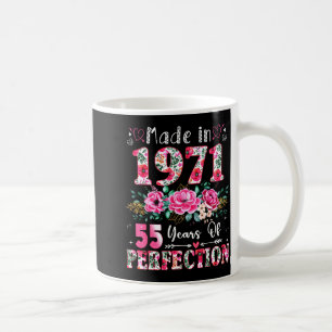 55 Year Old Made In 1971 Floral 55th Birthday Wome Coffee Mug