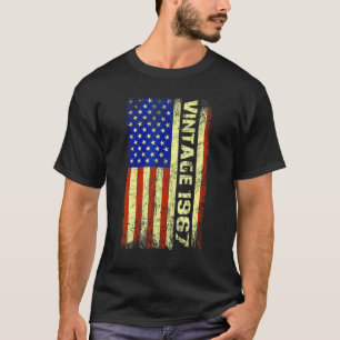 55 Year Old Vintage 1967 American Flag 55th Birth T-Shirt
