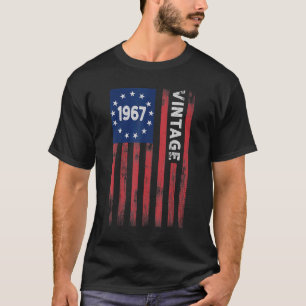 55 Year Old Vintage 1967 American Flag 55th Birth T-Shirt