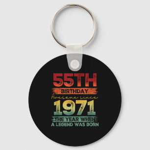 55 Year Old Vintage 1971 Limited Edition 55th Birt Key Ring