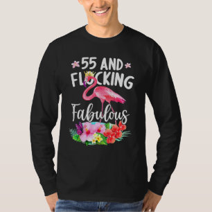 55 Years Old And Flocking Fabulous Flamingo Girl B T-Shirt