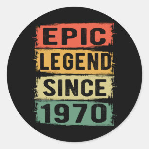 55 Years Old Bday 1970 Epic Legend 55th Birthday Classic Round Sticker