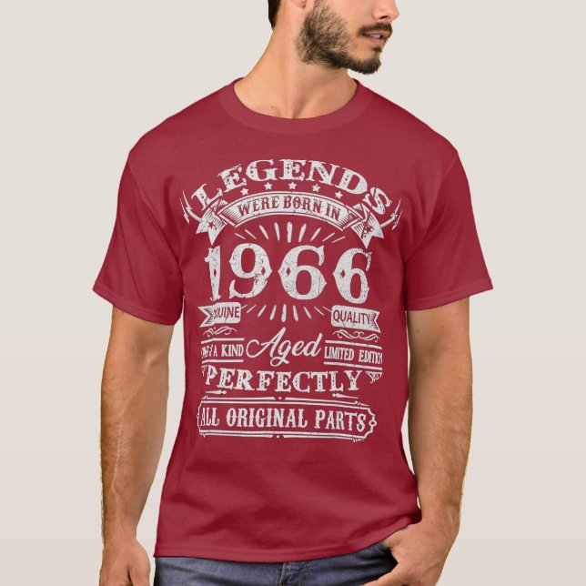 55 Years Old Gifts Legend Were Born In 1966 55th T-Shirt (Front)