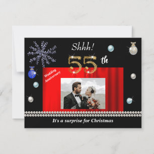 55th Anniversary Christmas Surprise Save the Date Invitation