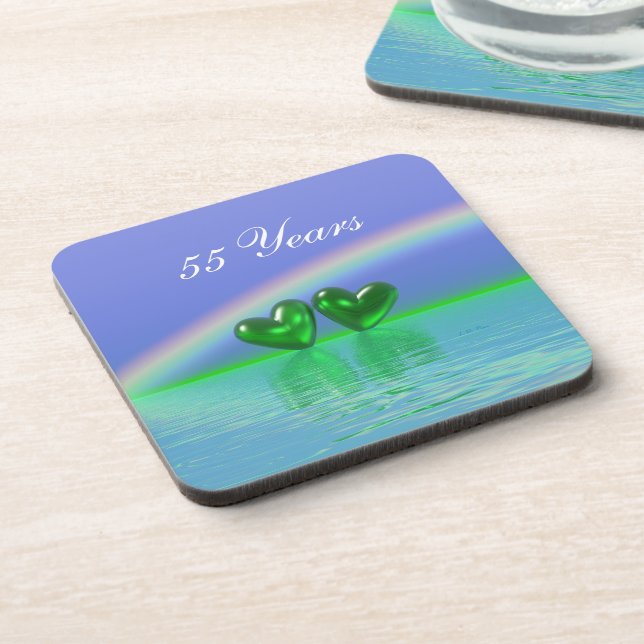 55th Anniversary Emerald Hearts Coaster (Left Side)