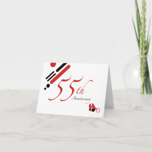 55th Anniversary (mod birds) Card