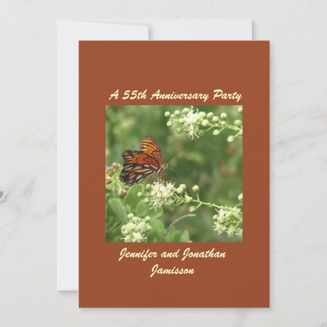 55th Anniversary Party Invitation Butterfly (Front)