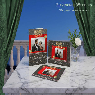 55th Anniversary Thank You Emerald & Photo Card